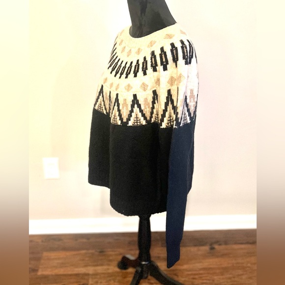 Lucky Brand Black and Cream Crew Neck Sweater - Picture 2 of 5